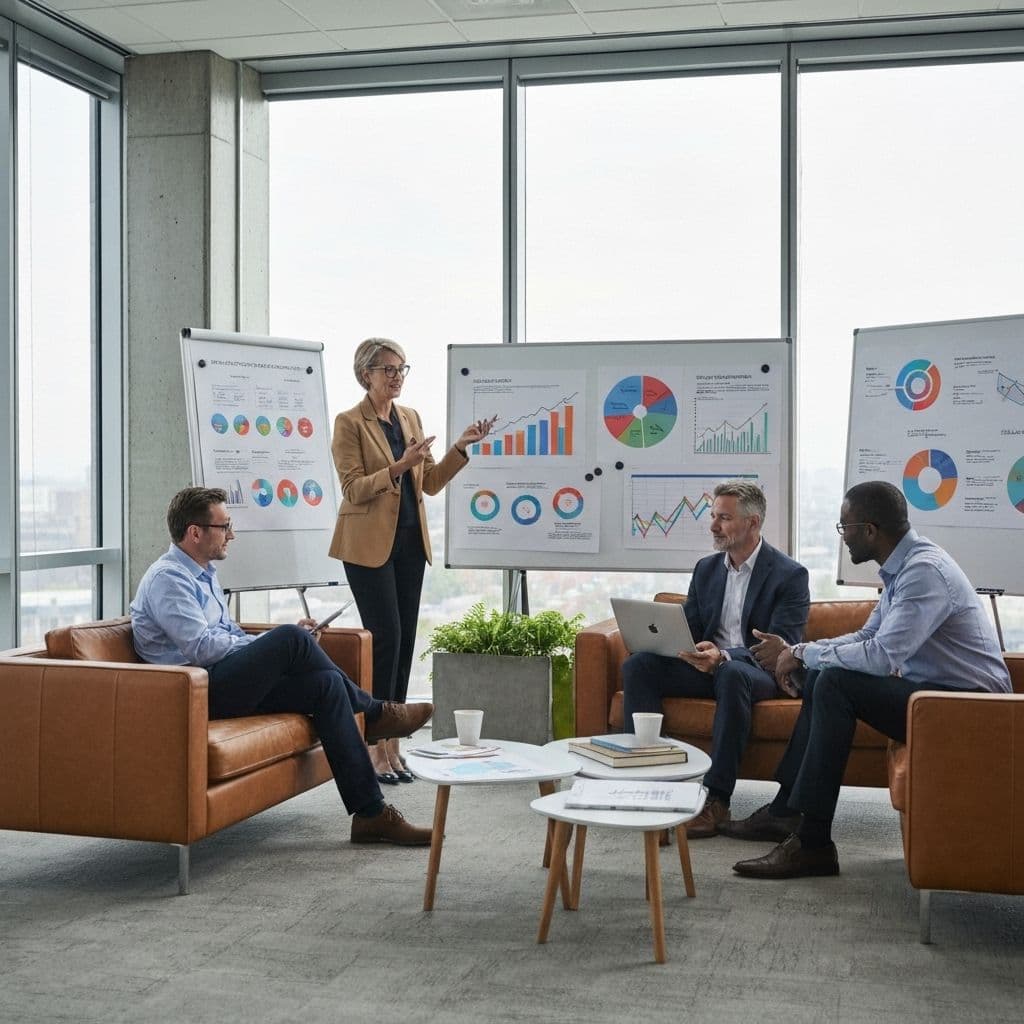 Leadership team collaborating on sales transformation strategy
